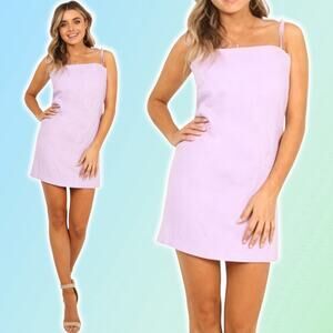 NWT SHOWPO Say It Ain't So Dress Sz 4 Lilac Linen Look